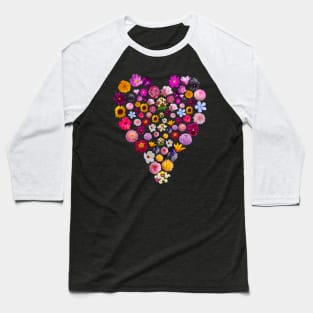 Heart full of Flowers Mothers Day Gift Baseball T-Shirt